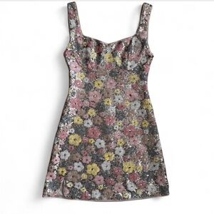 CIDER Floral Sequin Mini Dress - XS